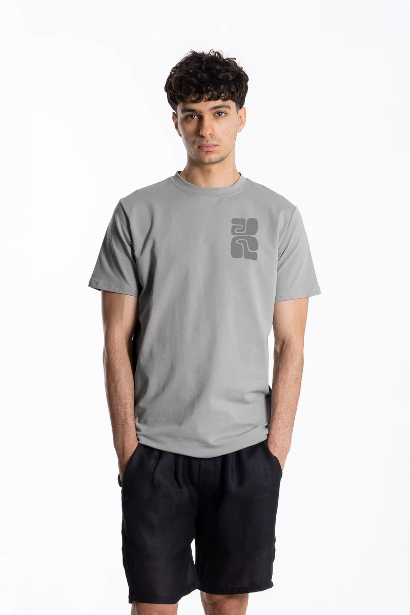 SHAPES CONTRAST PRINTED SLIM T-SHIRT